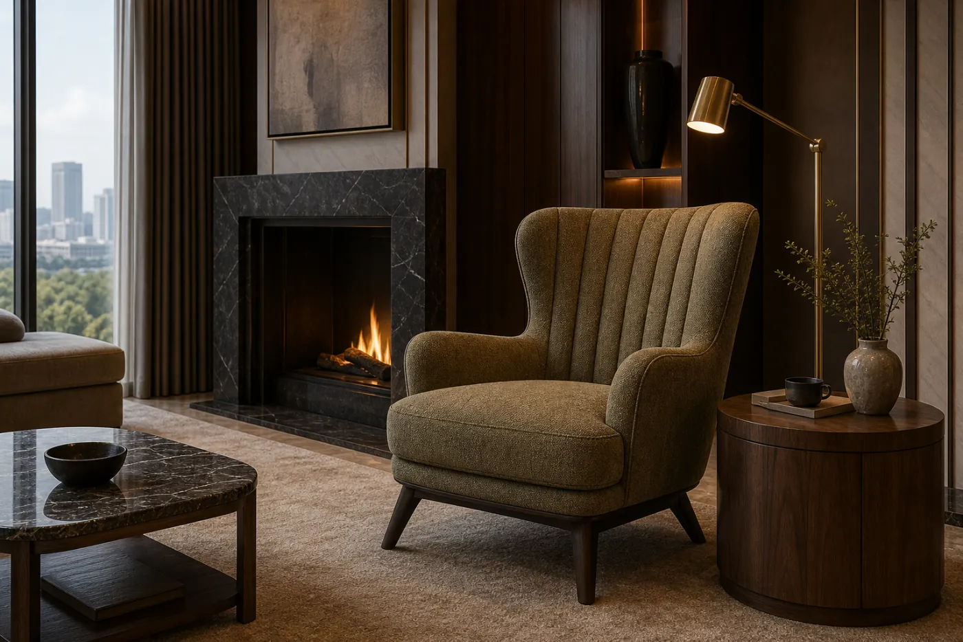 Suite Reading Armchair in context — Presidential suite, club lounge reading nook